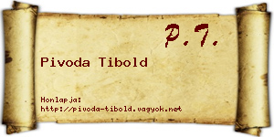 Pivoda Tibold névjegykártya